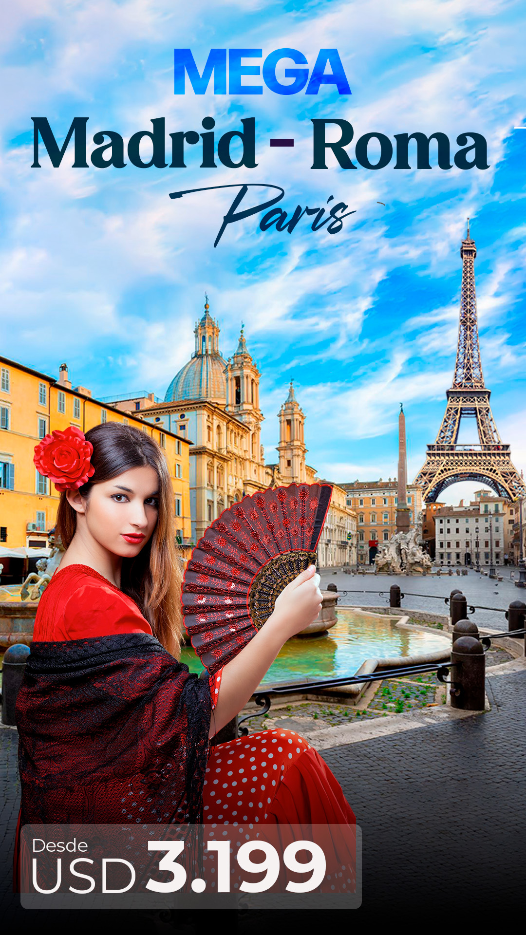 MTC - 18578 MEGA MADRID ROMA PARÍS con AVIANCA